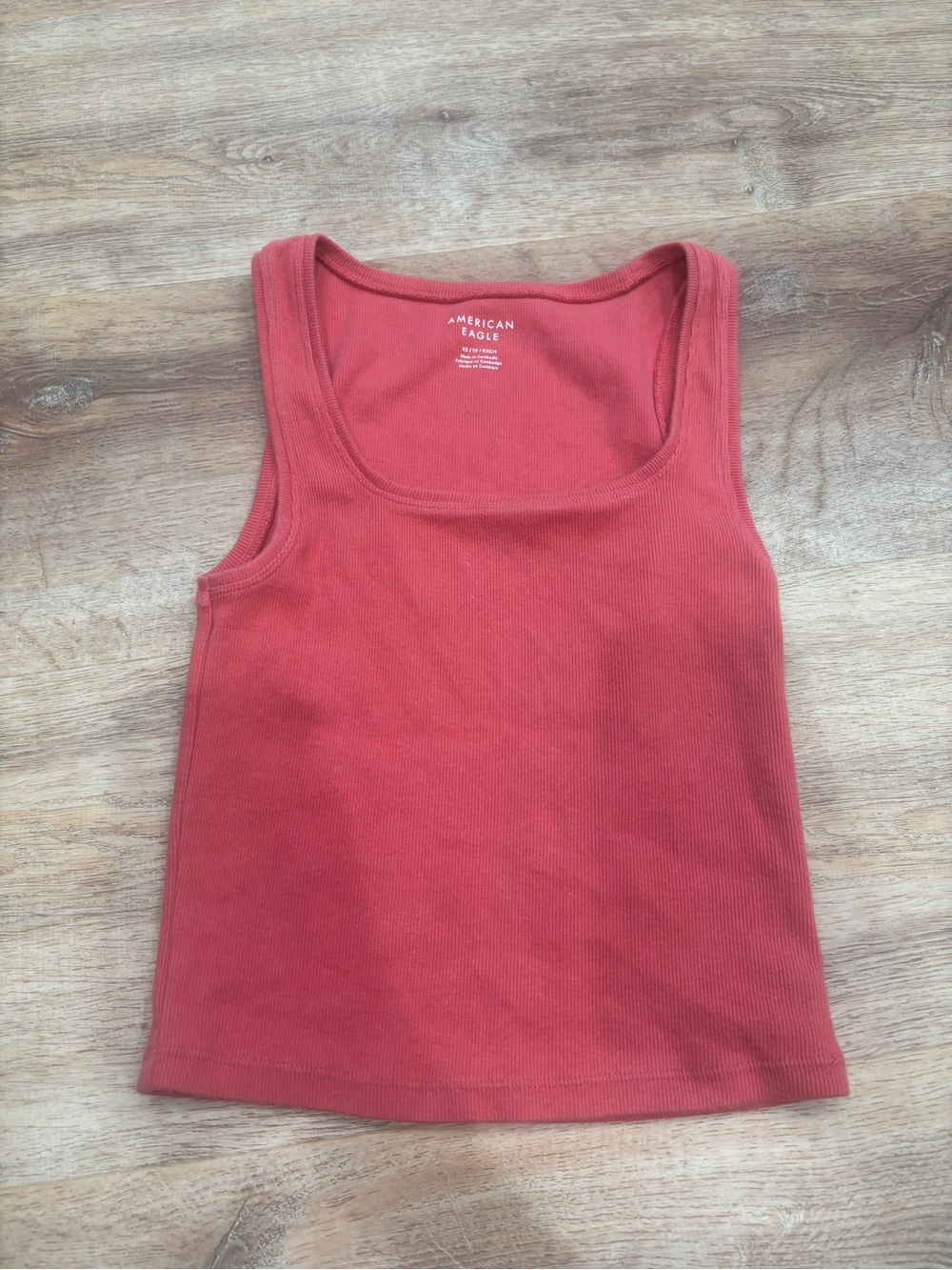 American Eagle Outfitters Ribbed Tank Top - Coral
